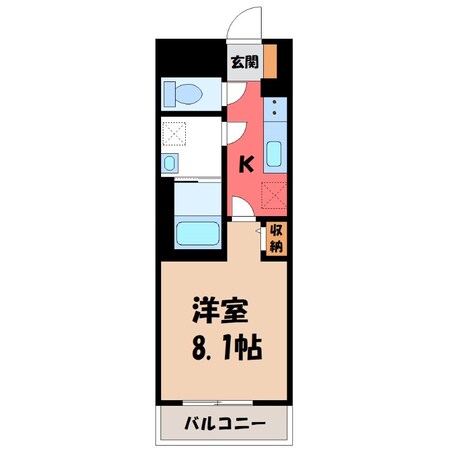 宇都宮駅 徒歩19分 3階の物件間取画像